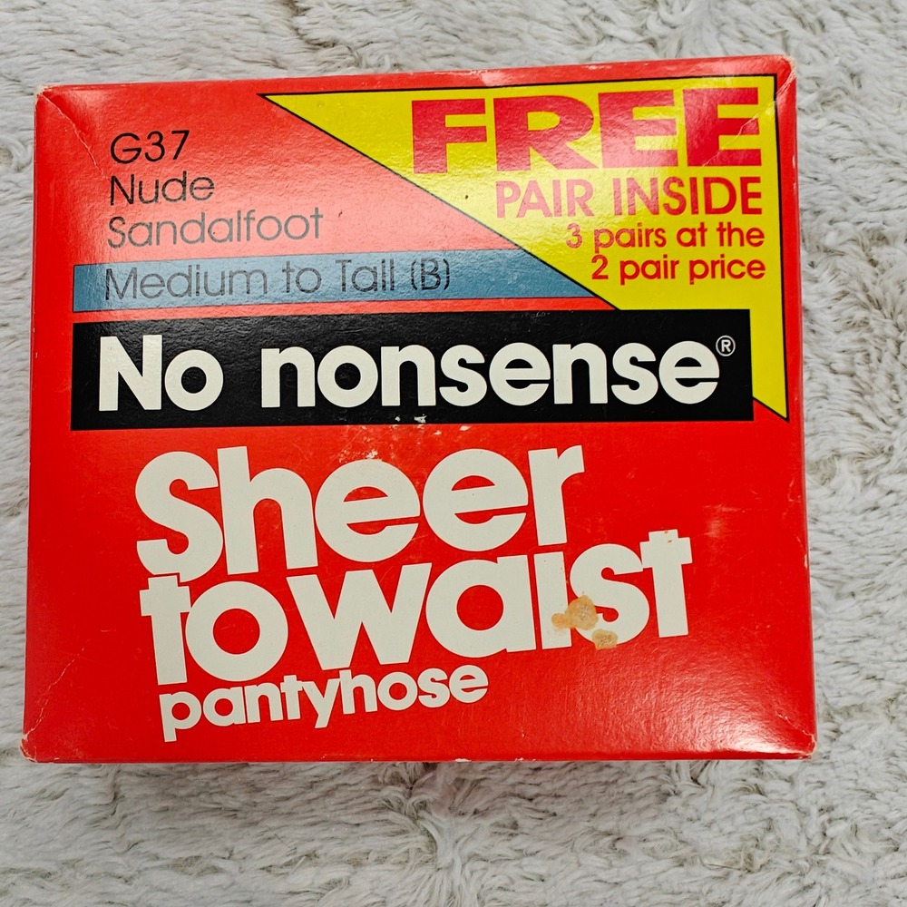 VTG Pantyhose 3 Nude Sheer Sandalfoot No nonsense Medium to Tall B Office Womens